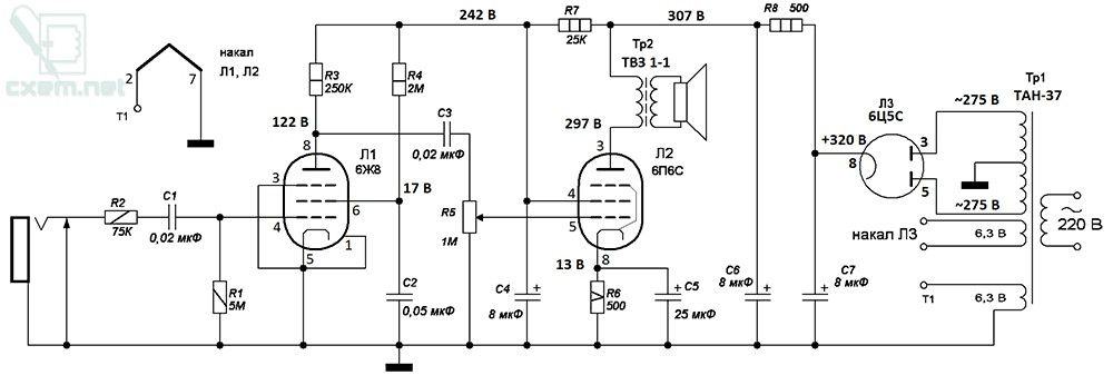 6р4п усилитель схема - 86 фото